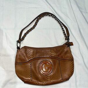 Guess Tan Shoulder Bag Purse Y2K 90’s Leather Vintage